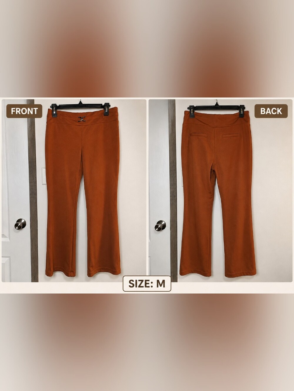 Women's Rust Orange Bootcut Pants